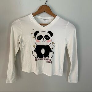 Girls Panda Long Sleeve T-shirt